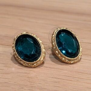 Elegant Gold and Teal Earrings